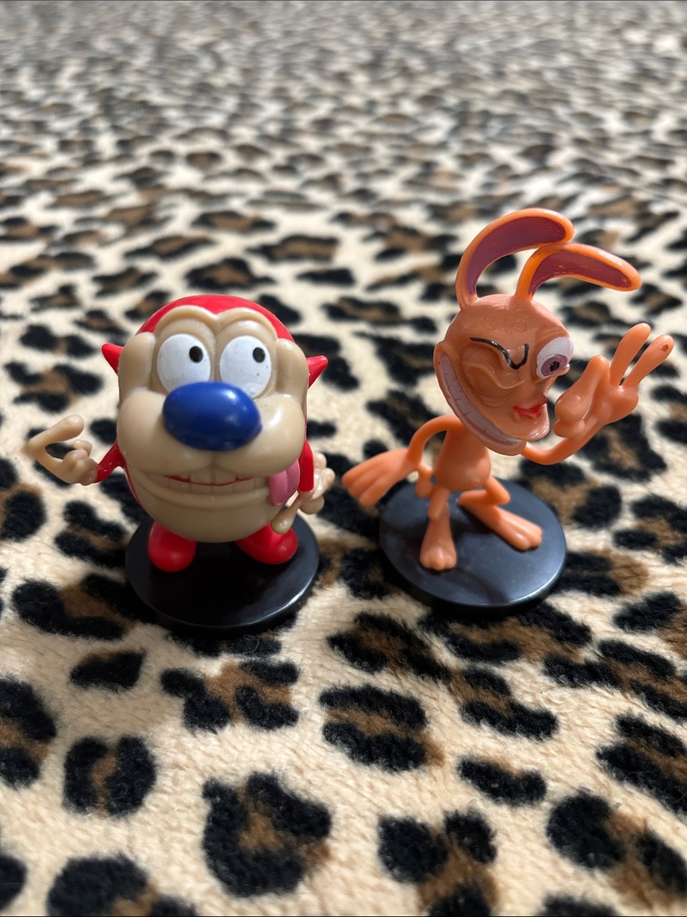 REN AND STIMPY 🧡 Mini Toy Figurine Nickelodeon Cartoon Kids Toys 90s Gen-X Dog